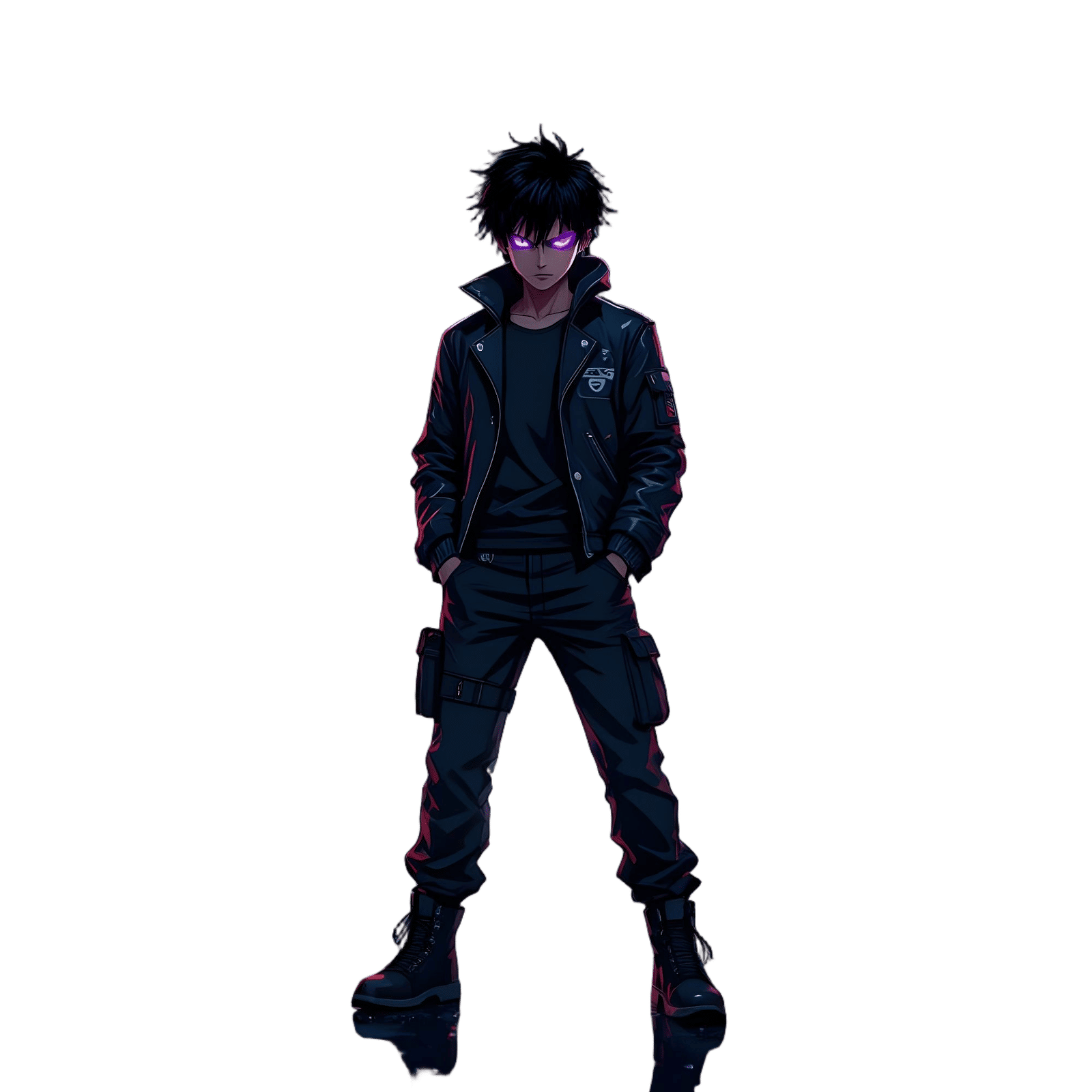 Gritty Tokyo Street Scene with Dark-Skinned Character