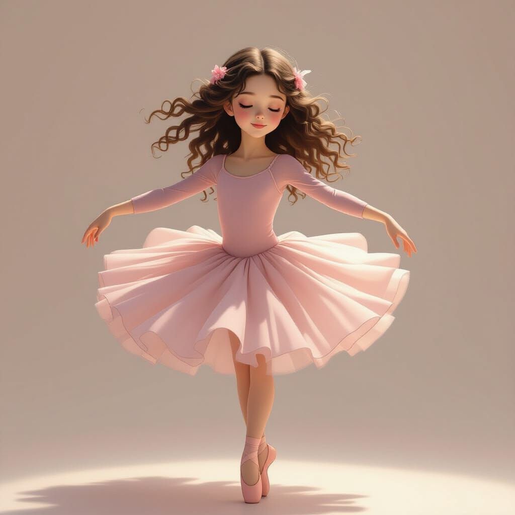 Elegant Ballet Dancer in Soft, Dreamy Style