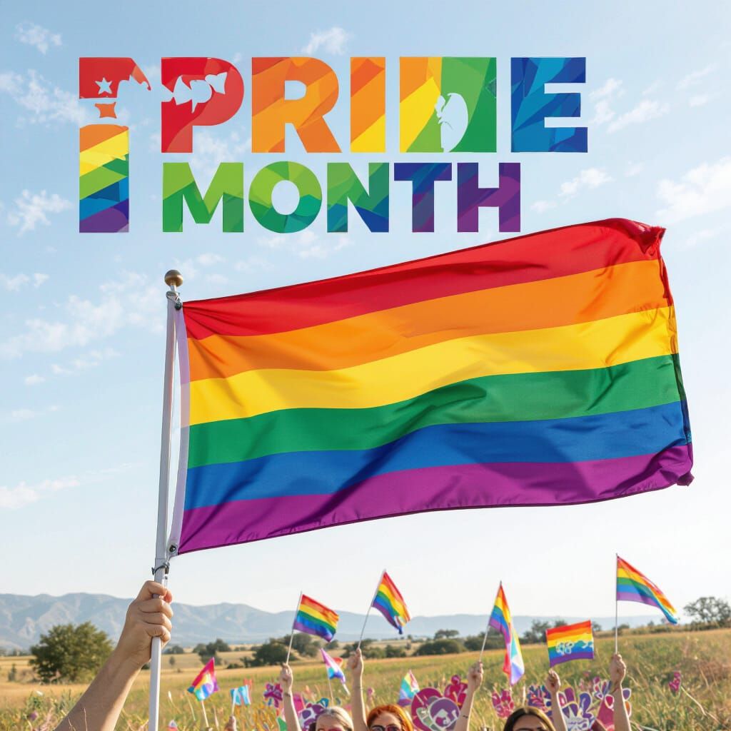 Pride Month Flag in Vibrant Colors