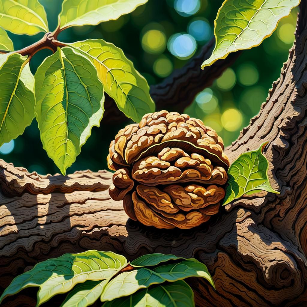 Walnut Portrait in Impressionistic Sunlight