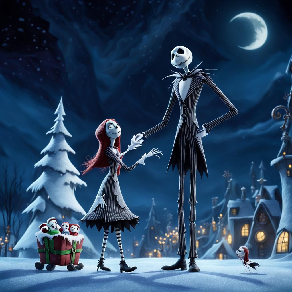 Jack and Sally Visit North Pole in Burton Style