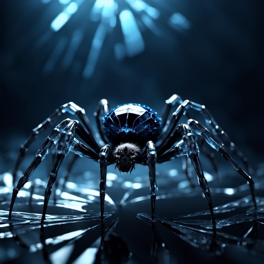 Gothic Crystal Spider Dark Fantasy Art