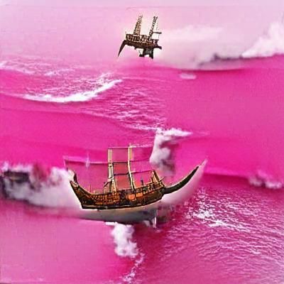 Pink Viking in Flying Ship Adventure