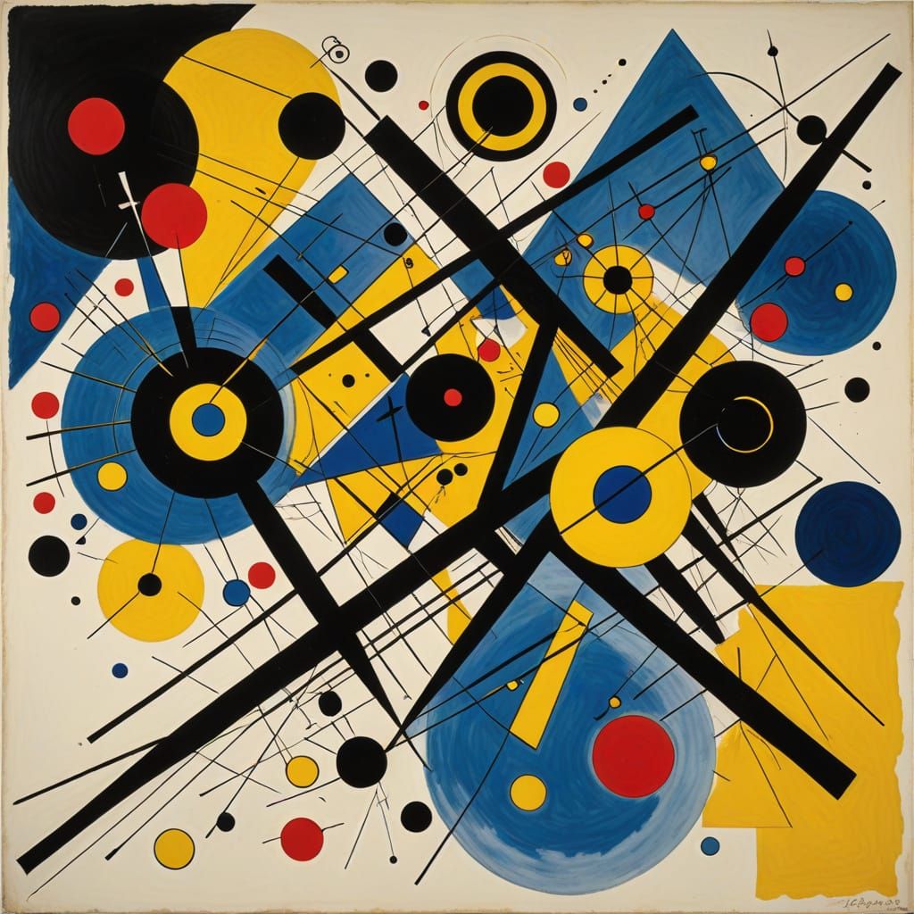 Abstract Composition in Vibrant Colors and Geometric Forms