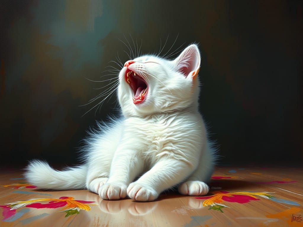 Romantic Cottage Core Portrait of a Scottish Fold Kitten