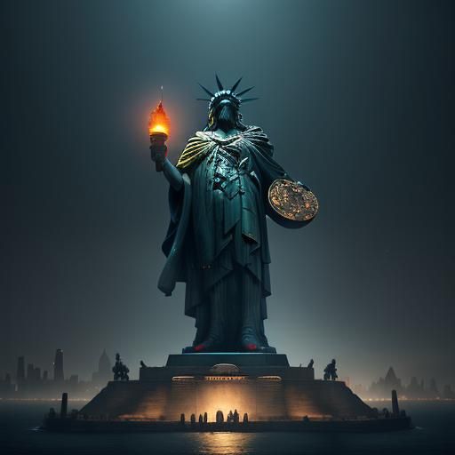 Statue of Liberty vs Joker in Boxing Ring