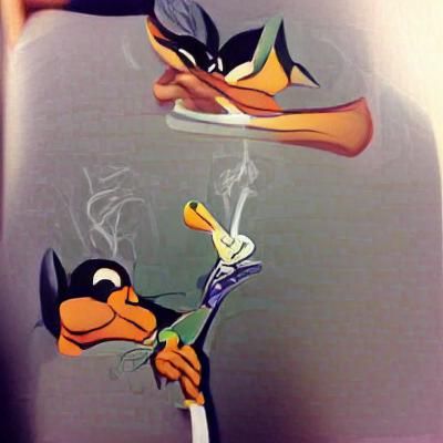 Cartoon Duck Smoking