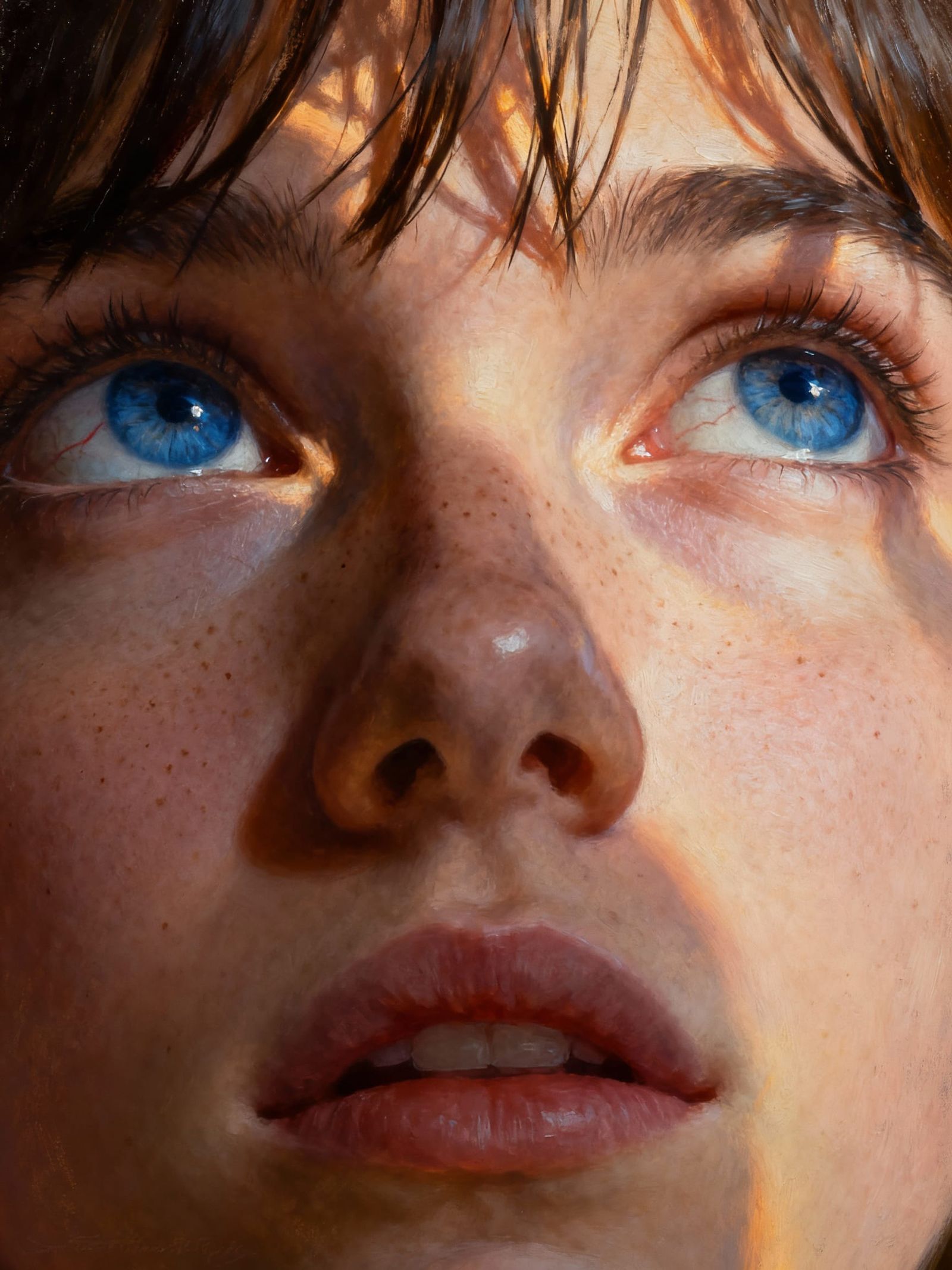 Hyperrealistic Close-Up Eye Portrait with Dramatic Light
