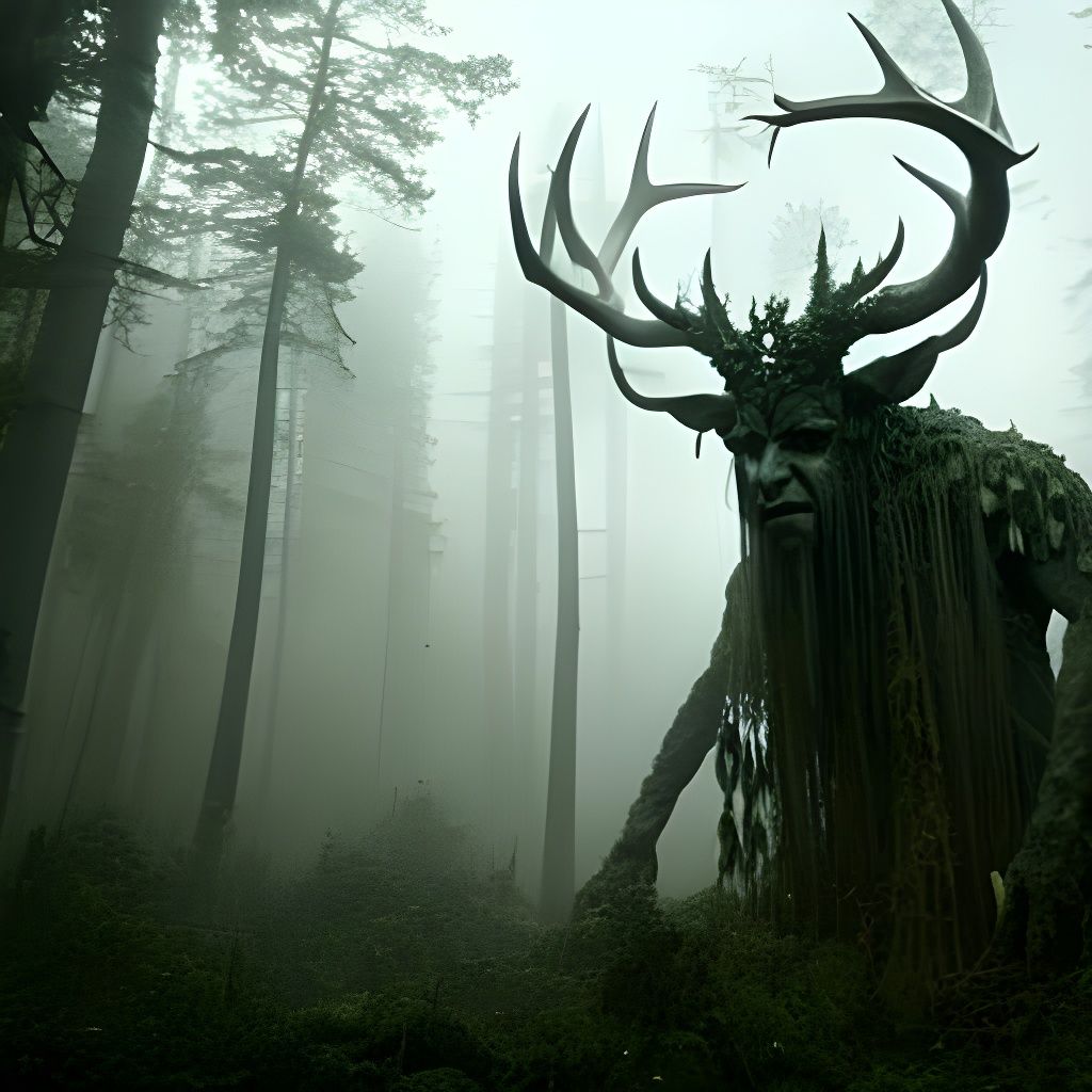 Colossal Vine-Wrapped Leshy in Nightmare Forest