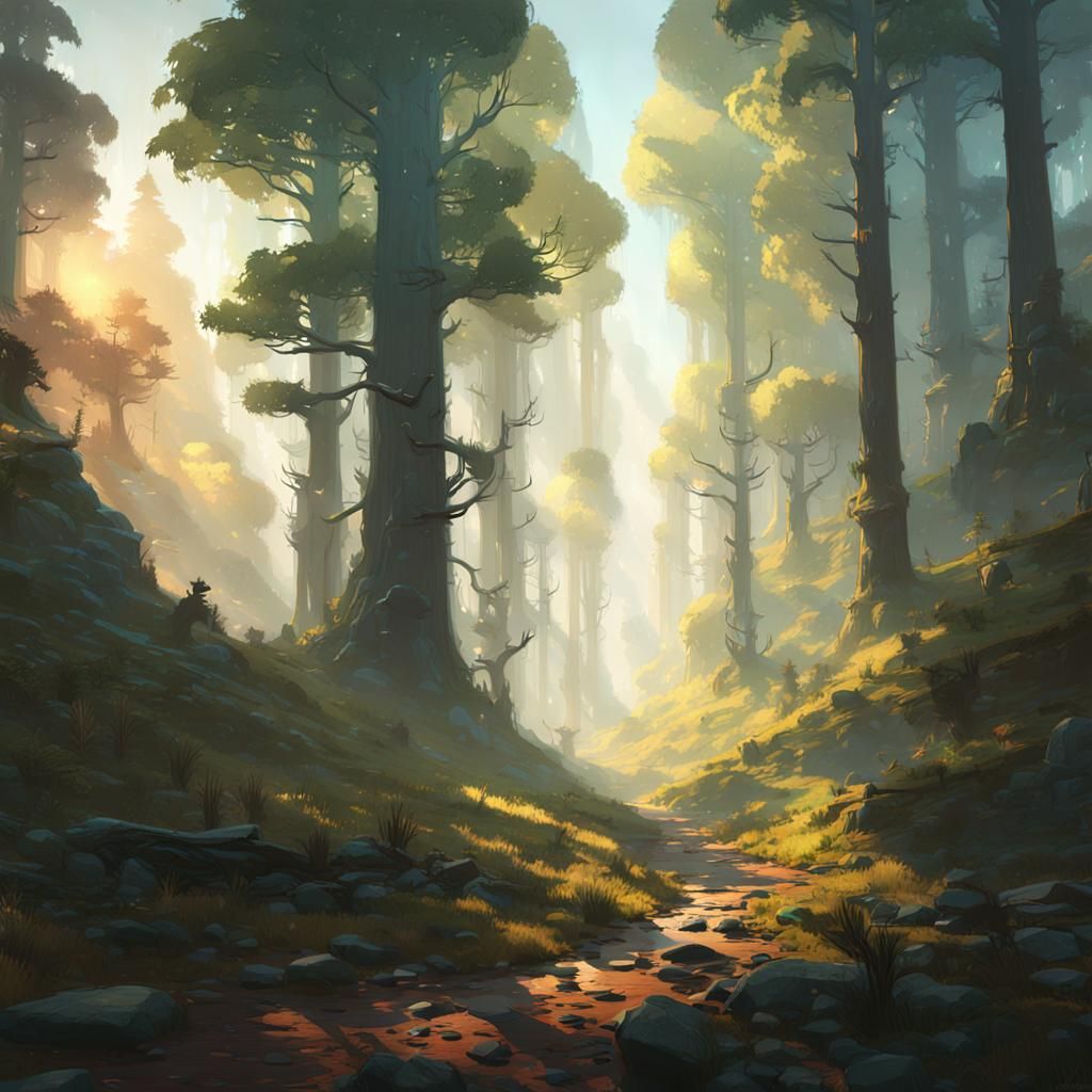 Lush Forest Concept Art in 8K Resolution