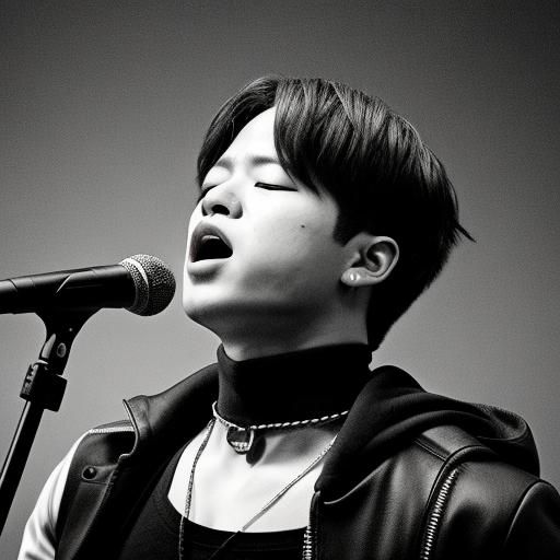 Hyperrealistic Singer with Eyes Closed