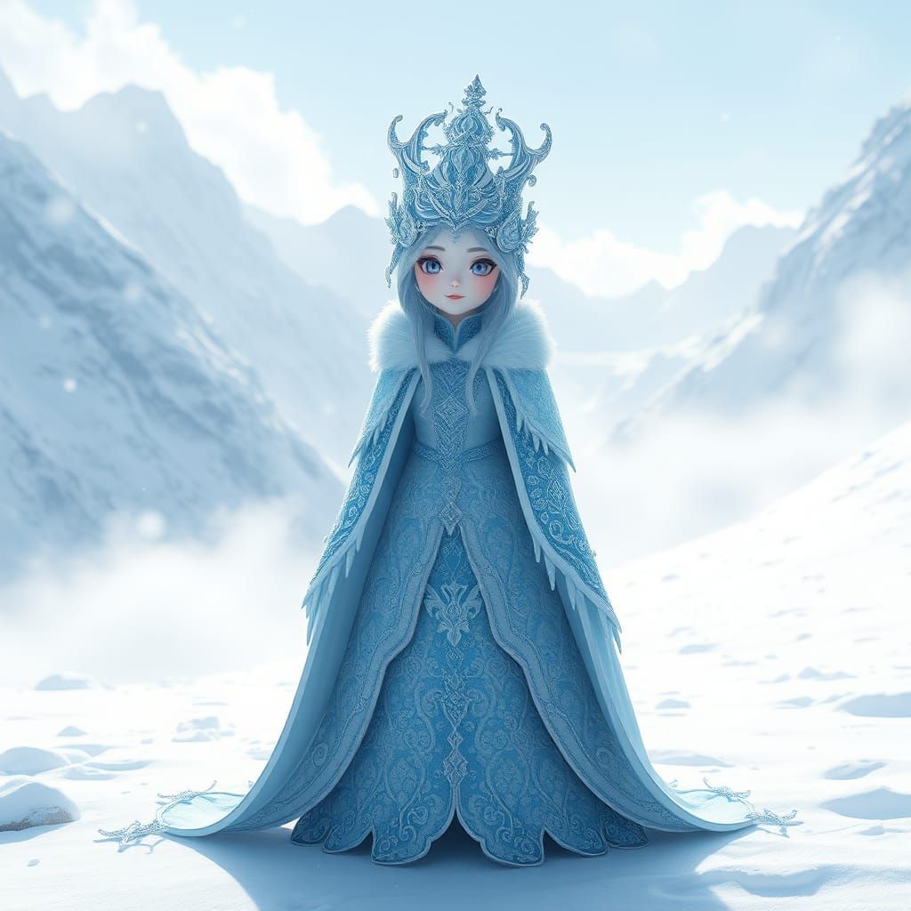 Snow Queen Dragon Master in Regal Gown