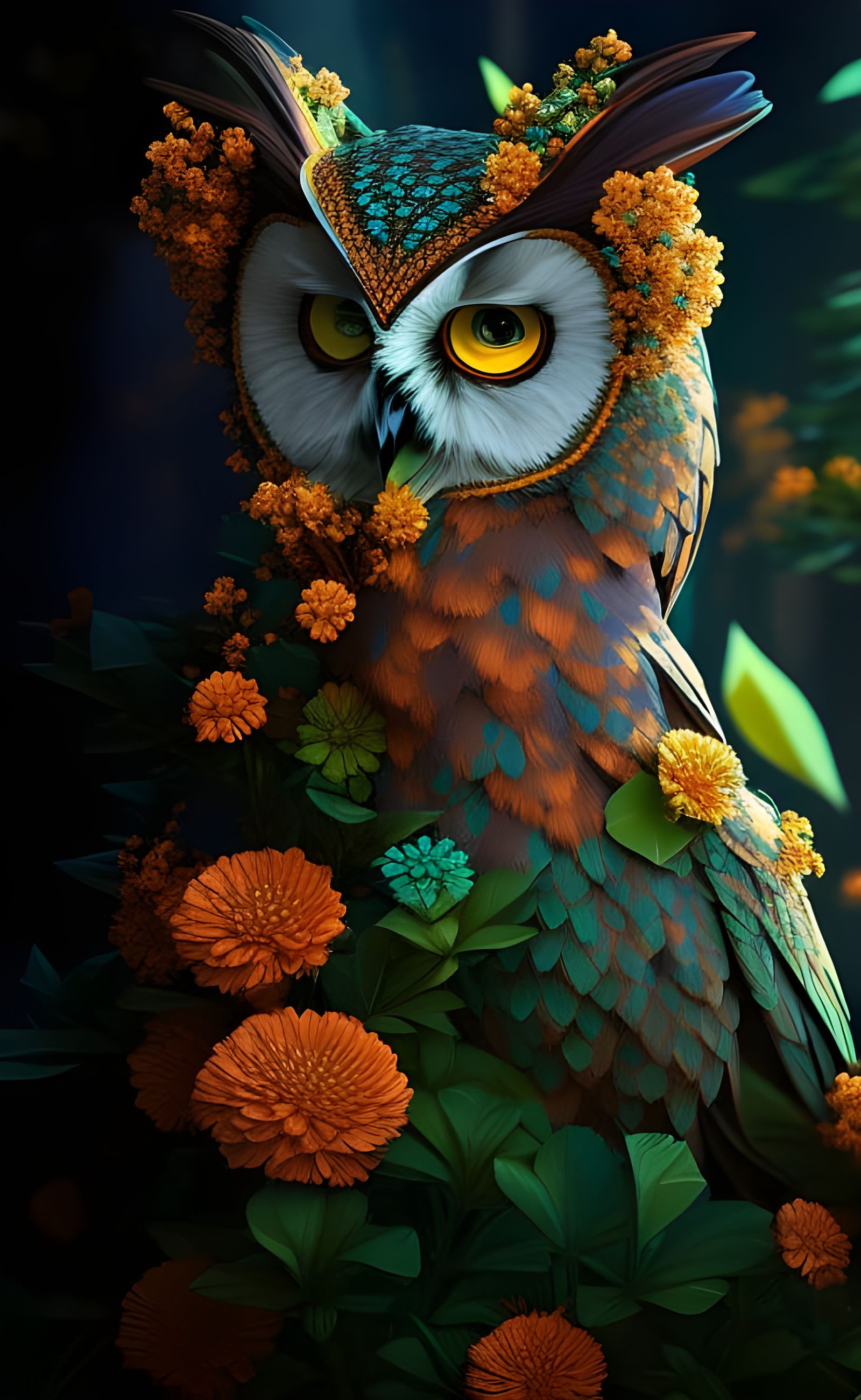 Owl in the Flowers