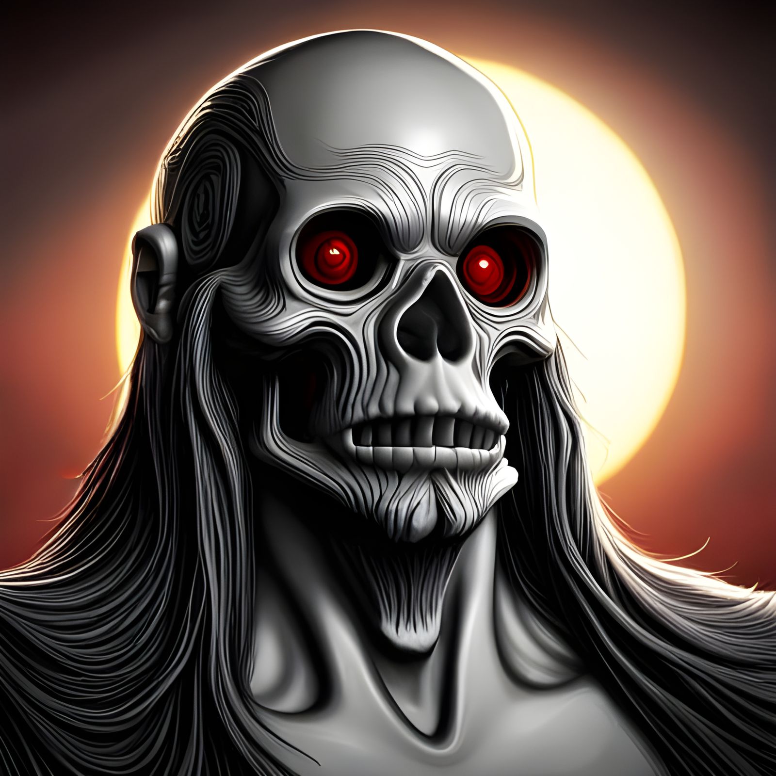 Bigfoot Grim Reaper Portrait in Dark Fantasy Style