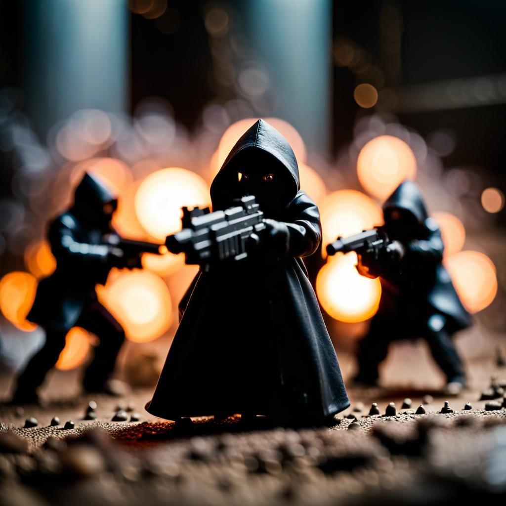 Power Plant Gunfight: Hooded Figures Exploding