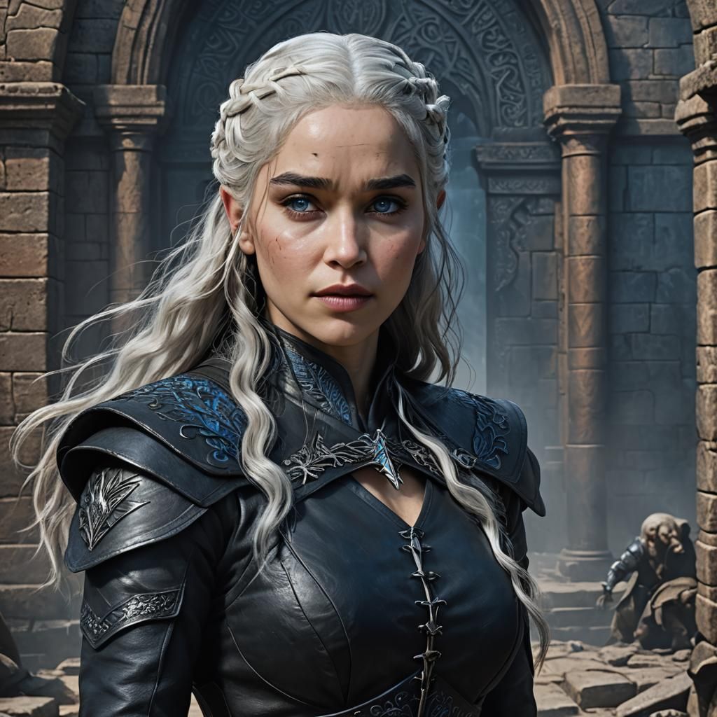 Fantasy Portrait of a Woman in Leather Outfit