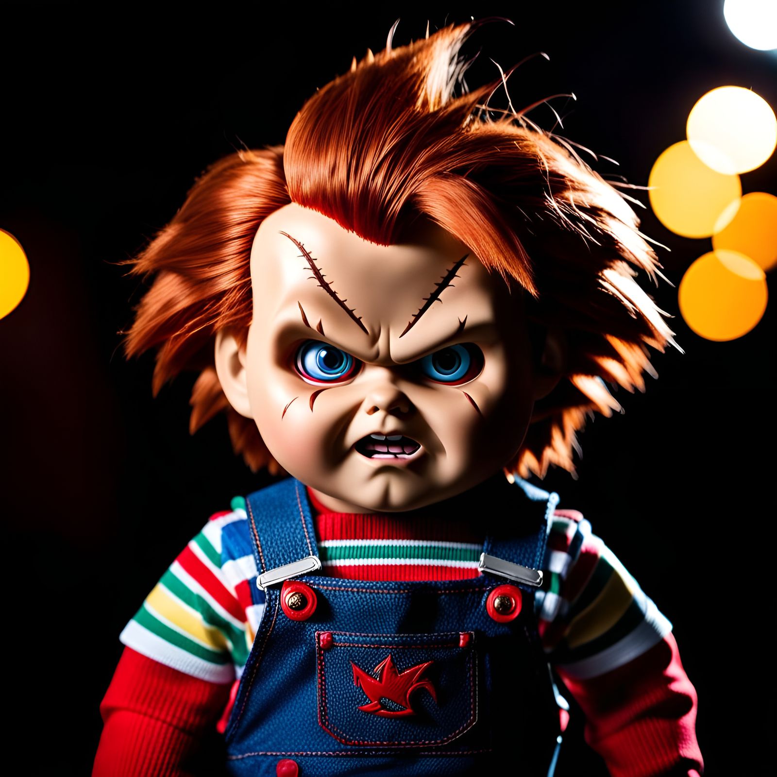 Angry Chucky Doll Portrait in Sharp Focus