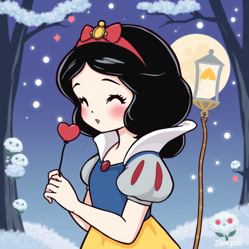 Snow White in Kawaii Art Style