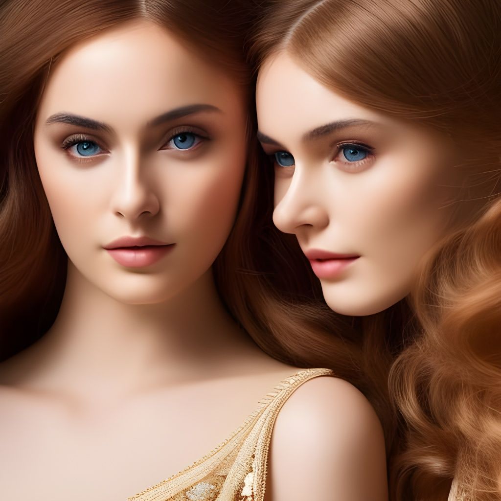 Elegant Women in Love: Airbrush Art with Soft Lighting