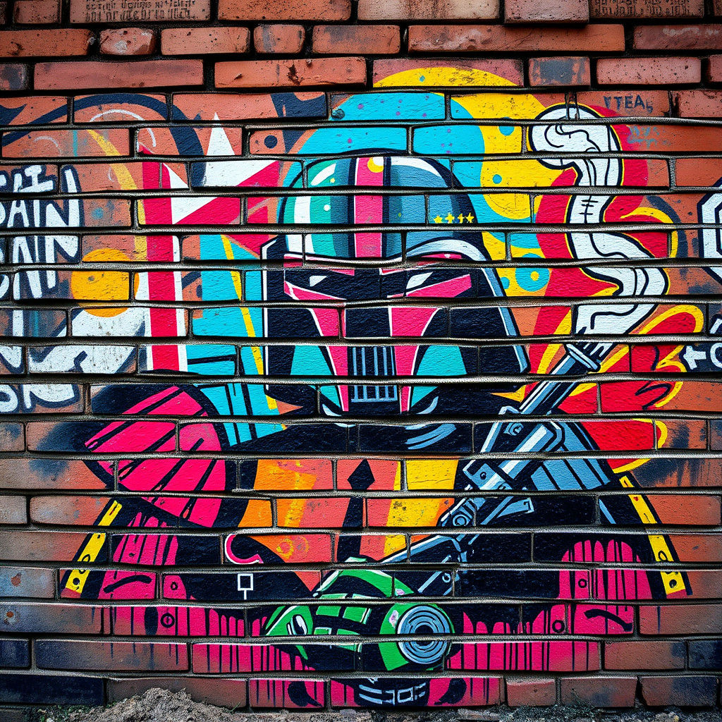 Star Wars Gangsters: Street Art on Brick Wall