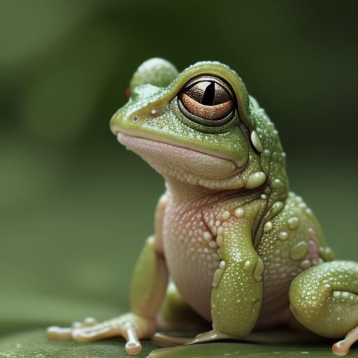Adorable Baby Frog Portrait in Natural Light
