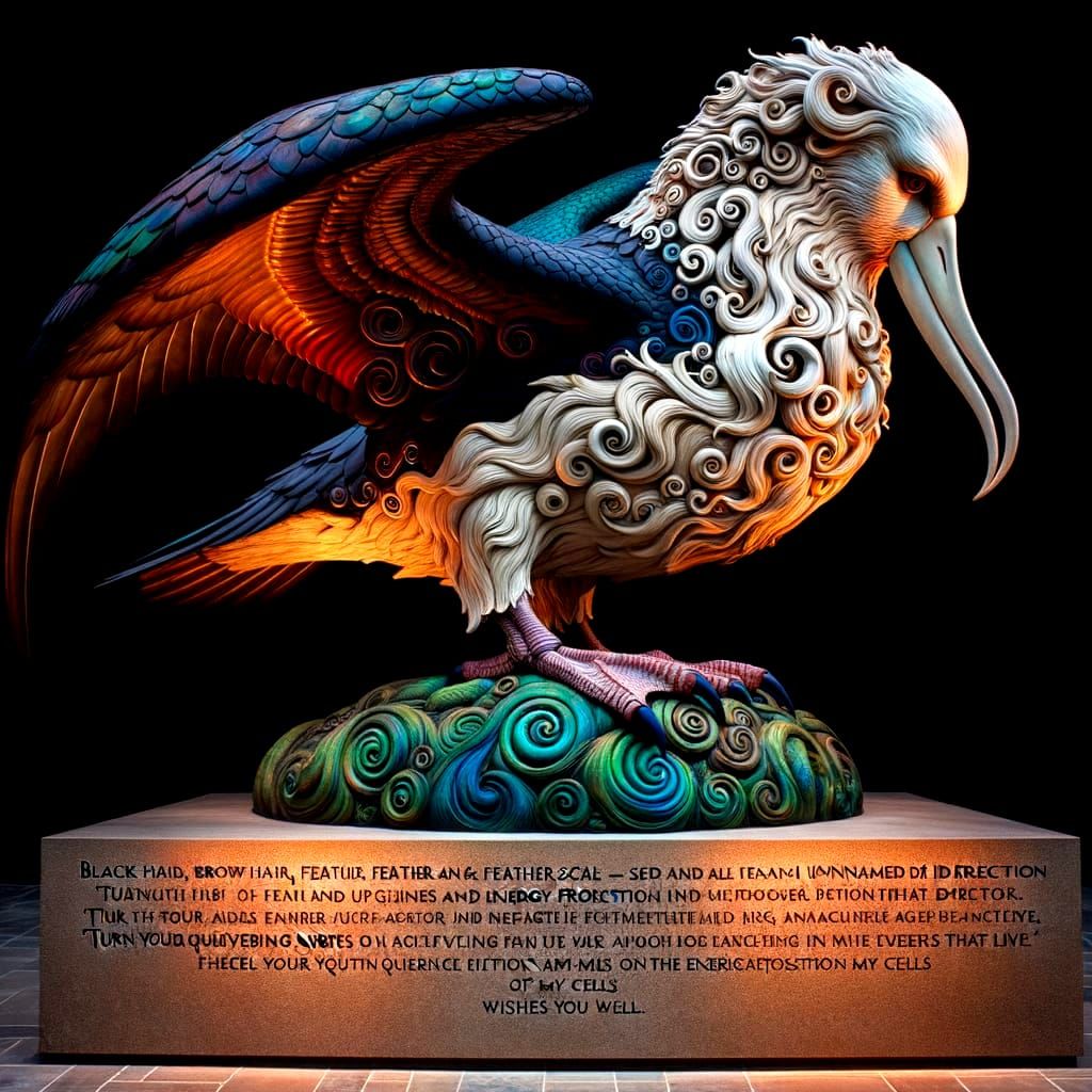 Baroque Albatross Statue with Gothic Details