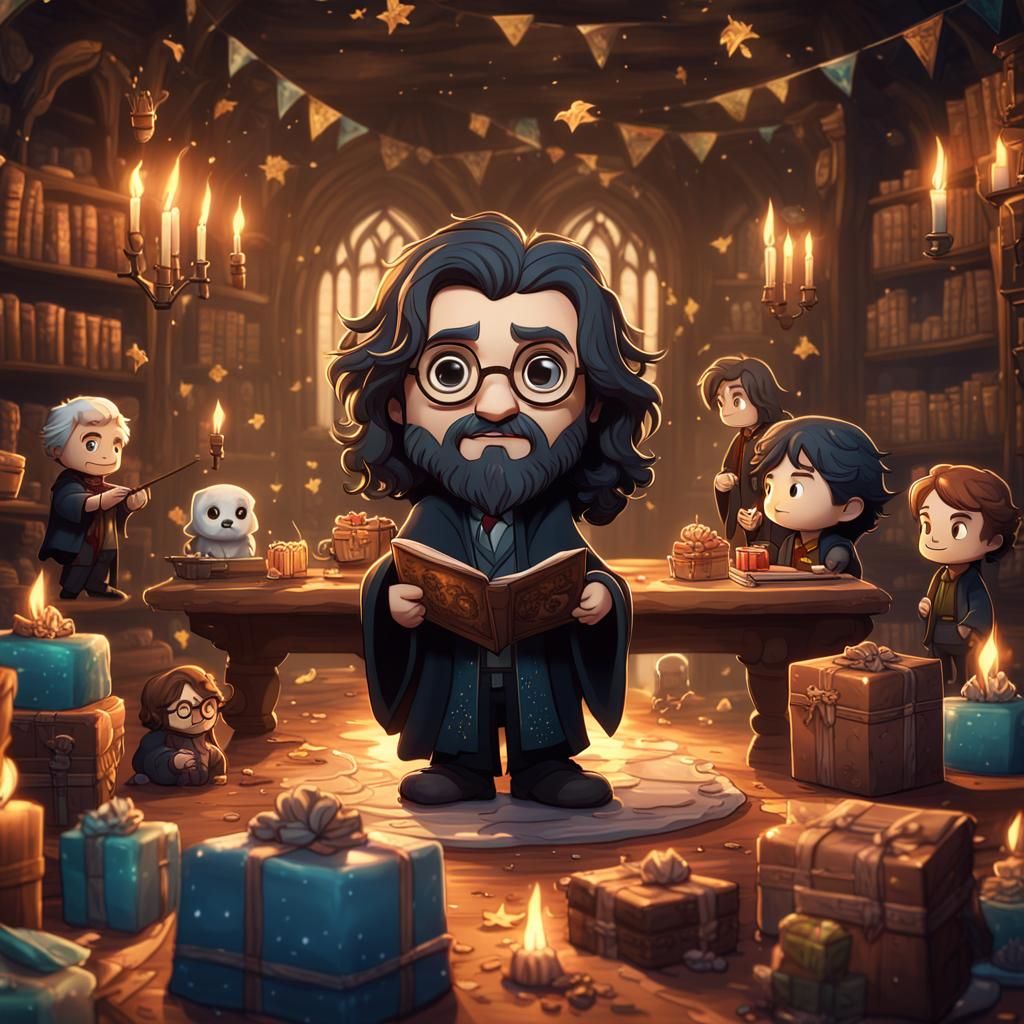 Chibi Sirius Black Birthday Celebration in Matte Painting