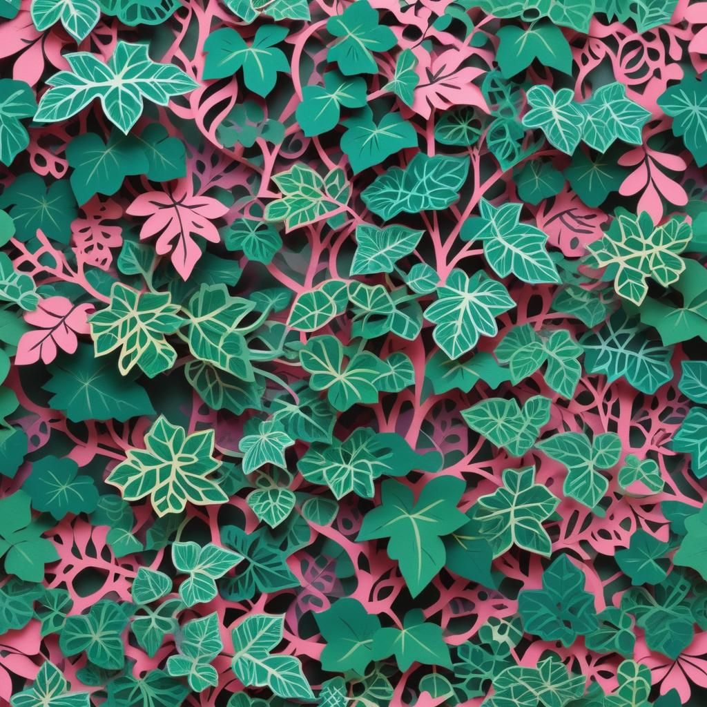 Psychedelic Kirigami of Leaves and Ivy