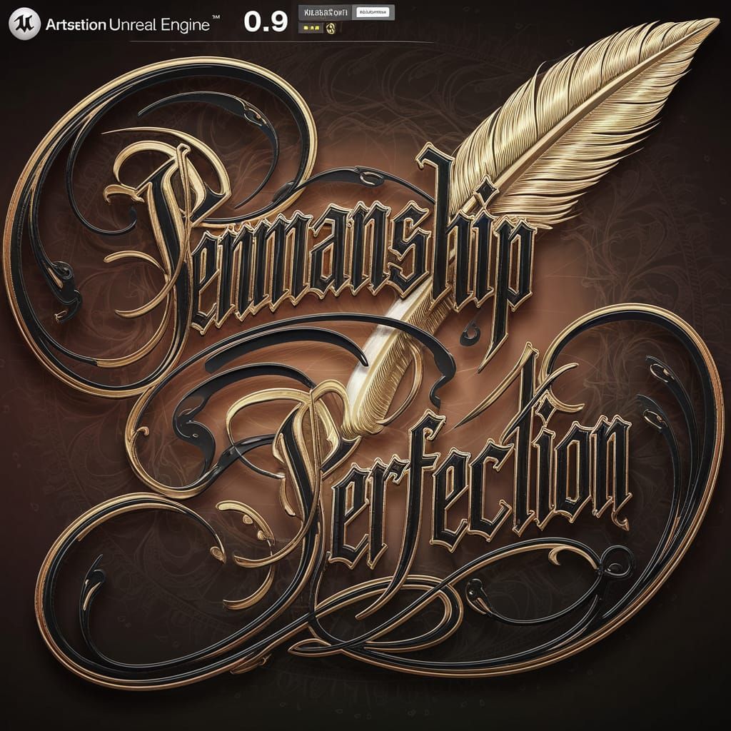 Elegant Calligraphy Logo in Arabic Script with Quill Flouris...