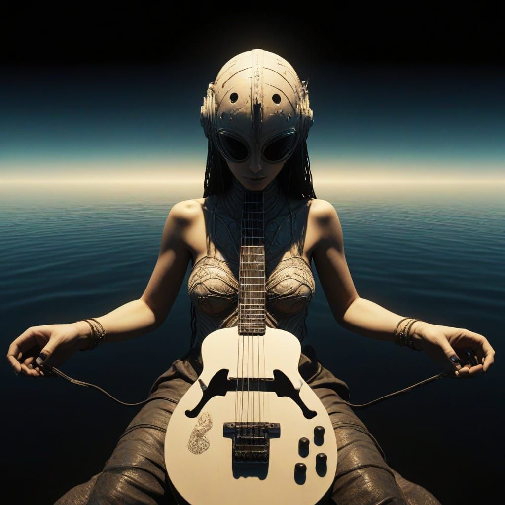 Anime-Inspired Female Diver in Dark Fantasy, Gothic Futurism