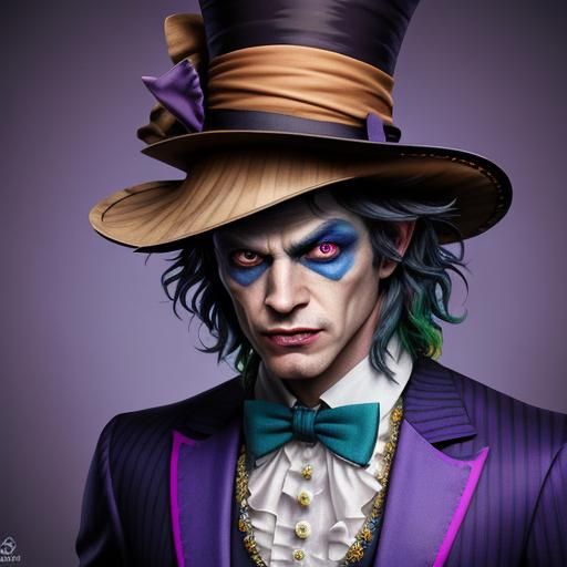Hyperrealistic Batboy Mad Hatter Concept Art