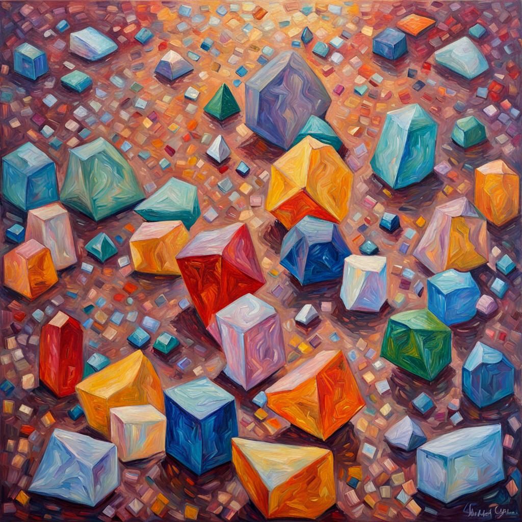 Colorful Neo-Impressionist Oil Painting with Textured Layers