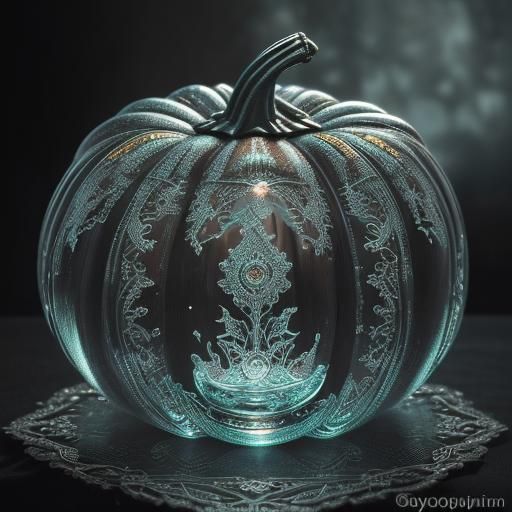 Hyperrealistic Glass Pumpkin in High Definition