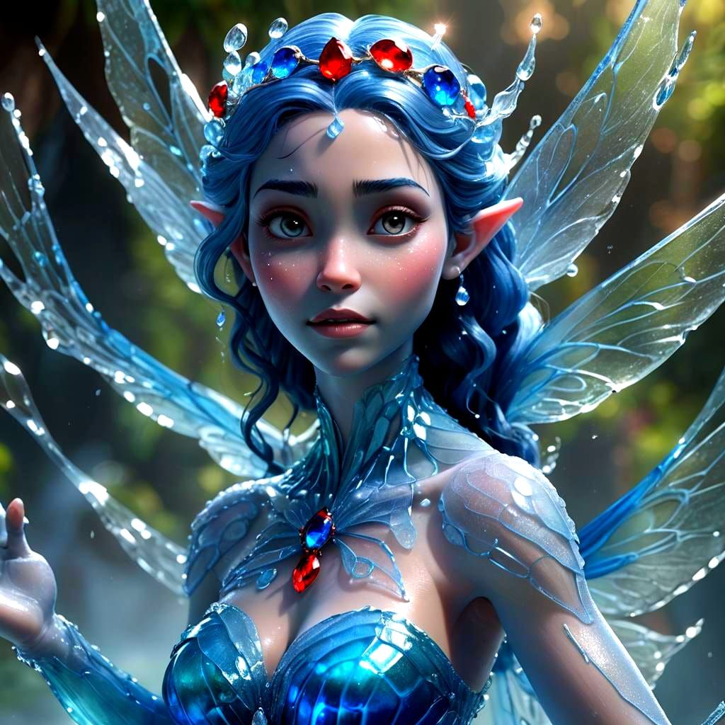 Water Fairy Elemental in 3D Digital Art