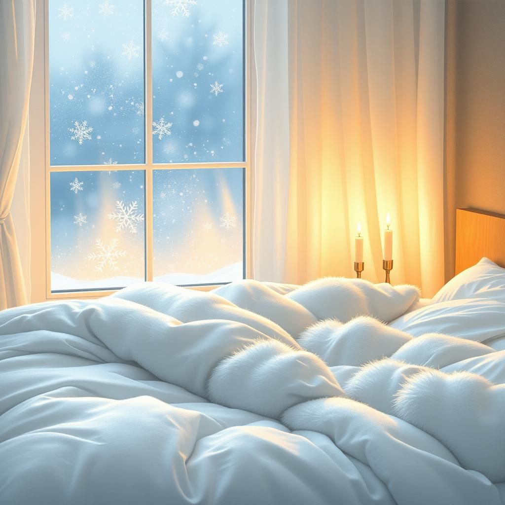 Cozy Snow White Bedroom in Digital Art Style