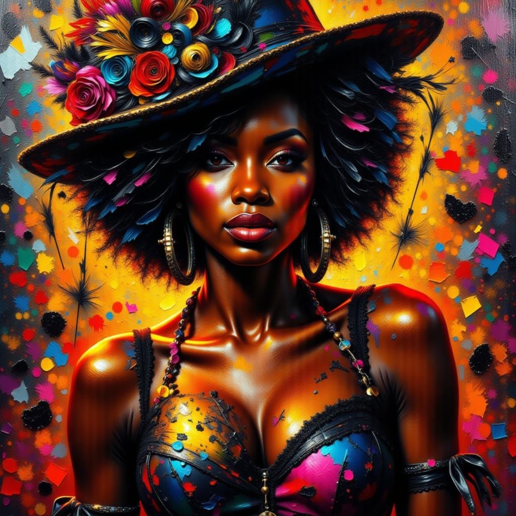 Black Woman Portrait in Dark Fantasy Style