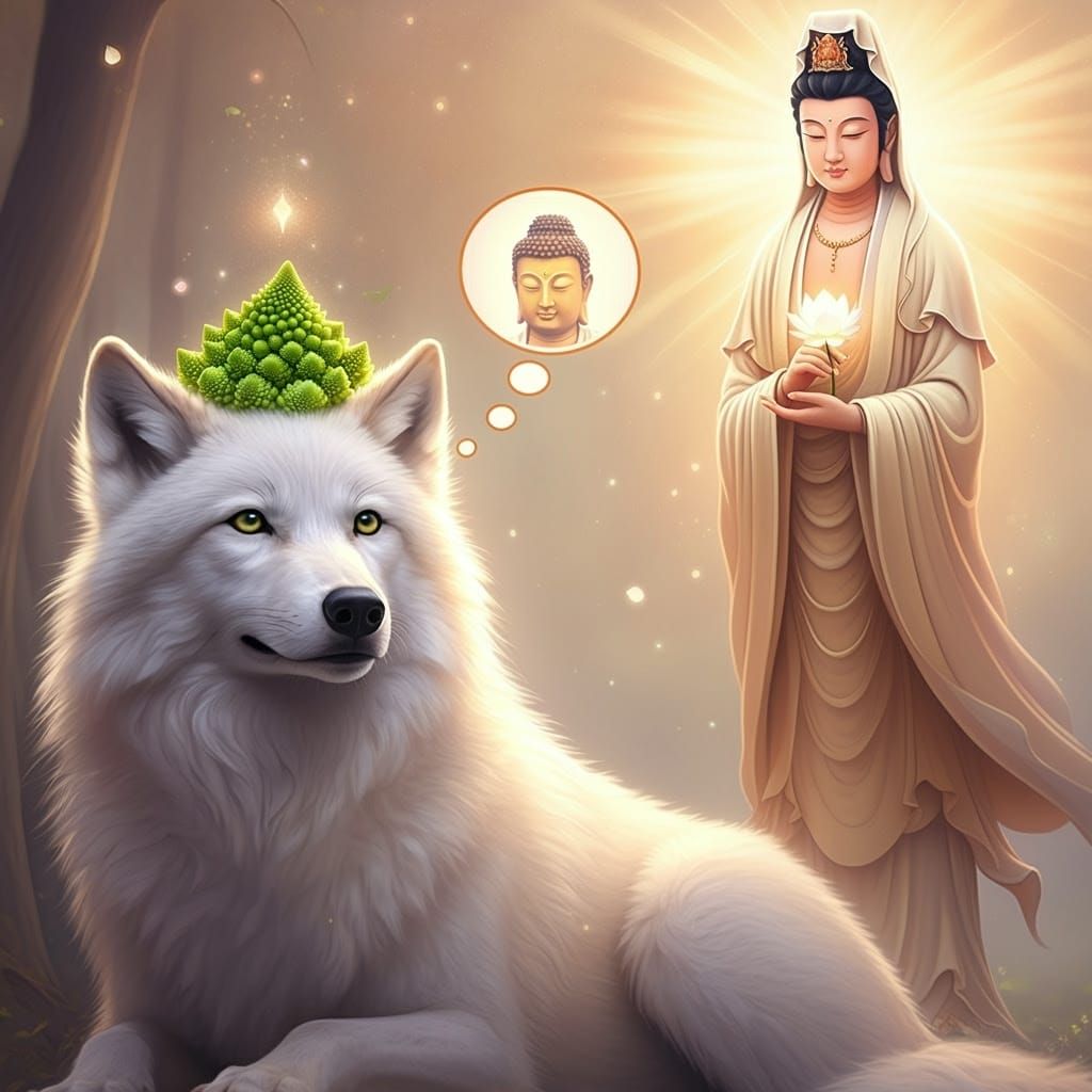 Romanesco broccoli reminds Wolfie of Buddha’s ushnisha: Wolf...