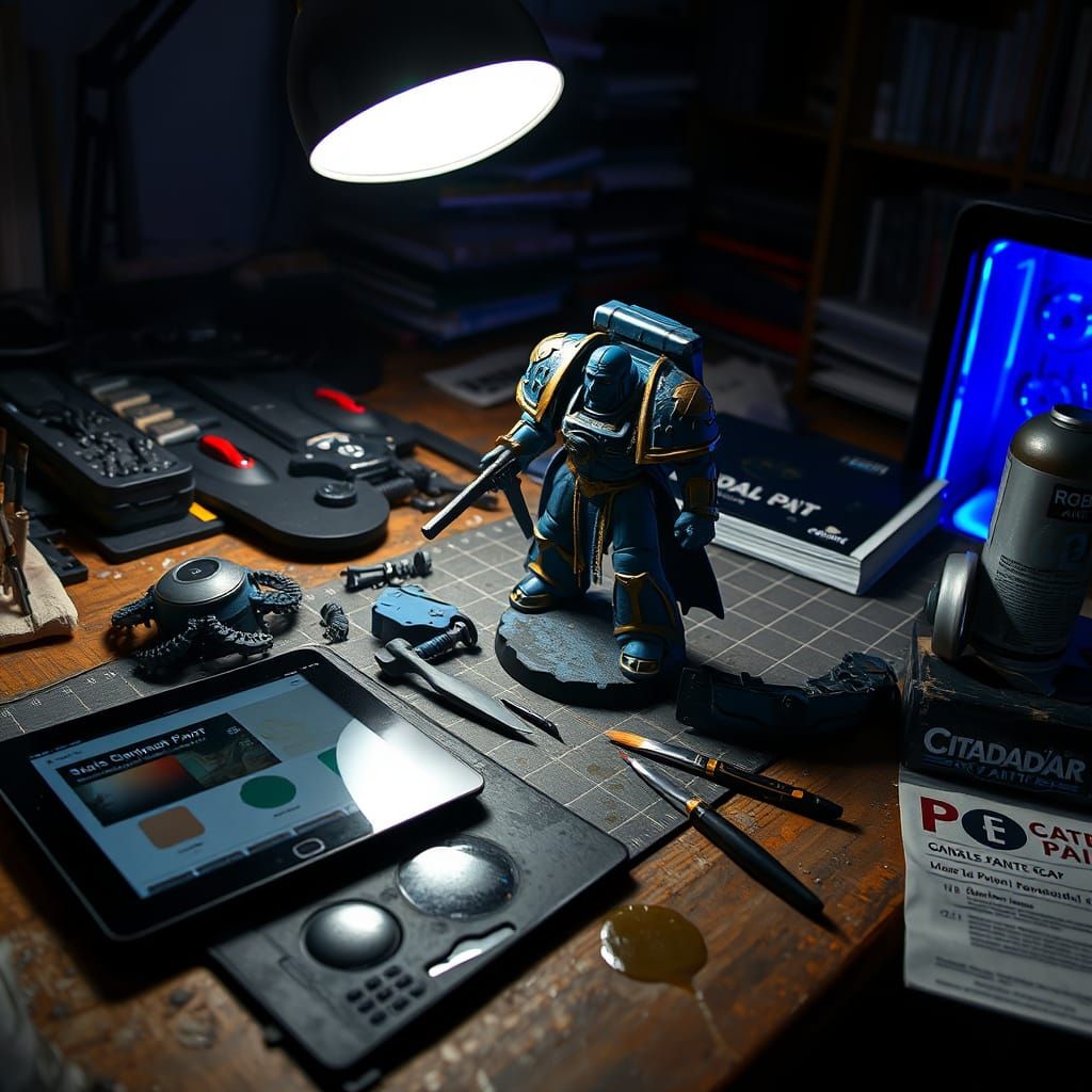 Miniature Painter's Workspace - Warhammer 40K Model WIP