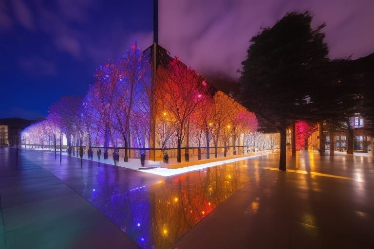 Magic Hanging Gardens in a Futuristic World