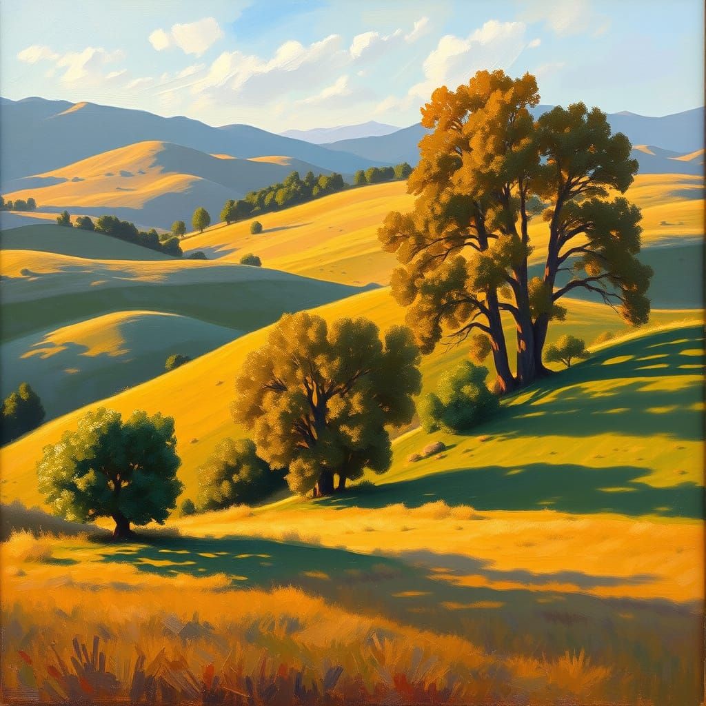 Landscape in the Style of Impressionist Oil Painting