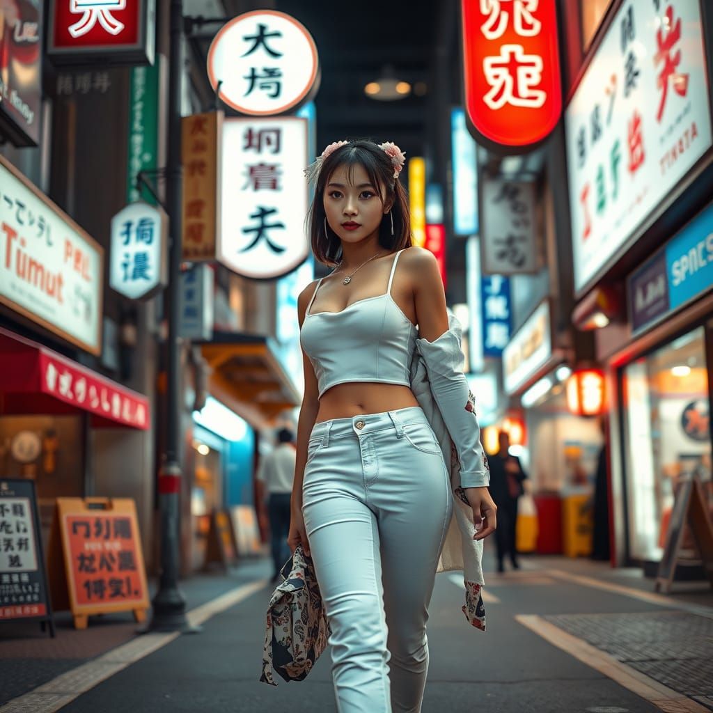 Geisha in Modern Tokyo Street Style