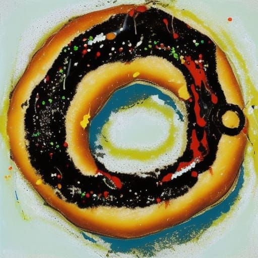 Doughnut in Abstract Expressionist Style