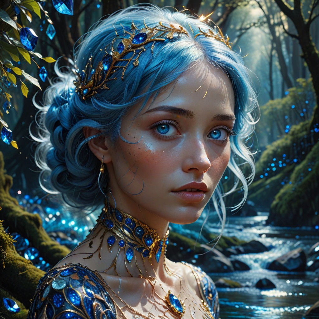 Another lady with blue hair