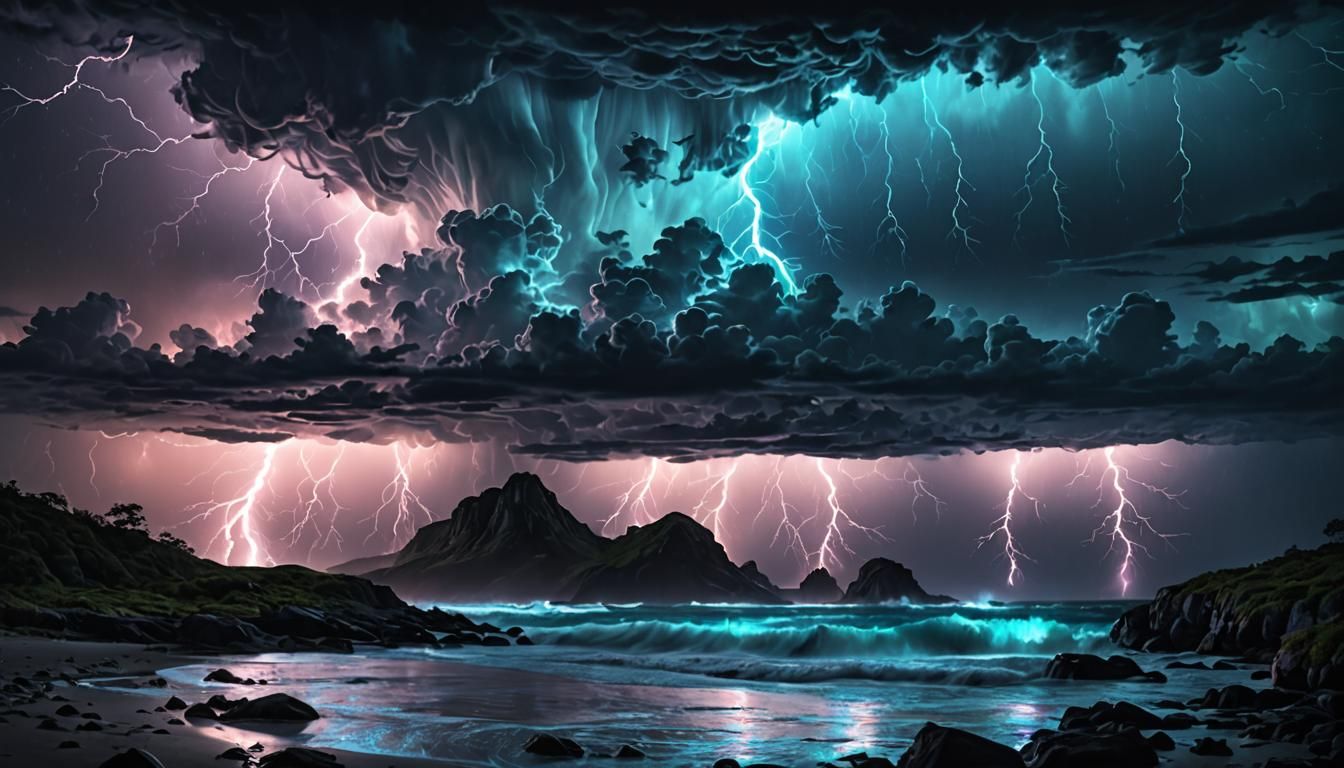 Enchanting Bioluminescent Storm Illuminates the Night