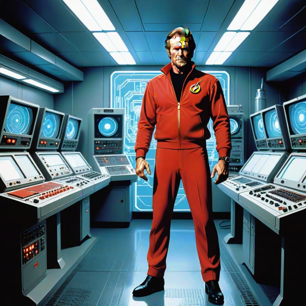 Retro-Futuristic Portrait of The Six Million Dollar Man