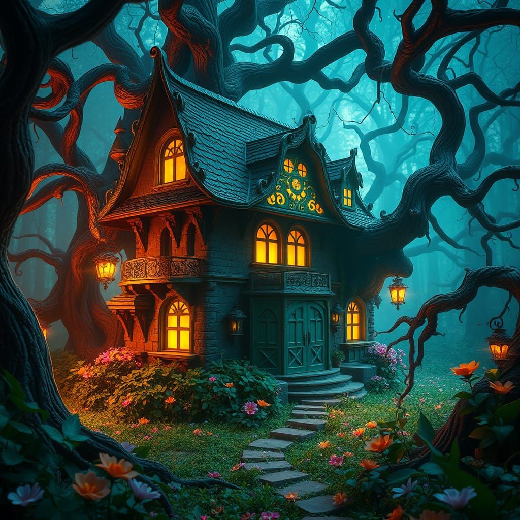 Whimsical Fairy House in Enchanted Forest