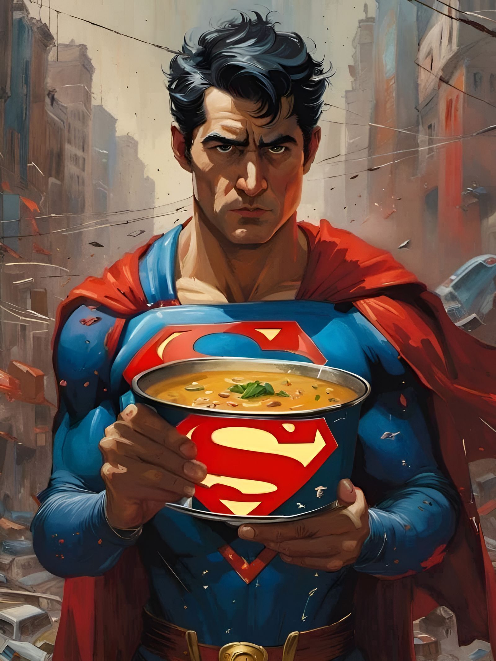 Soup Can as Superman: Fantasy Album Art