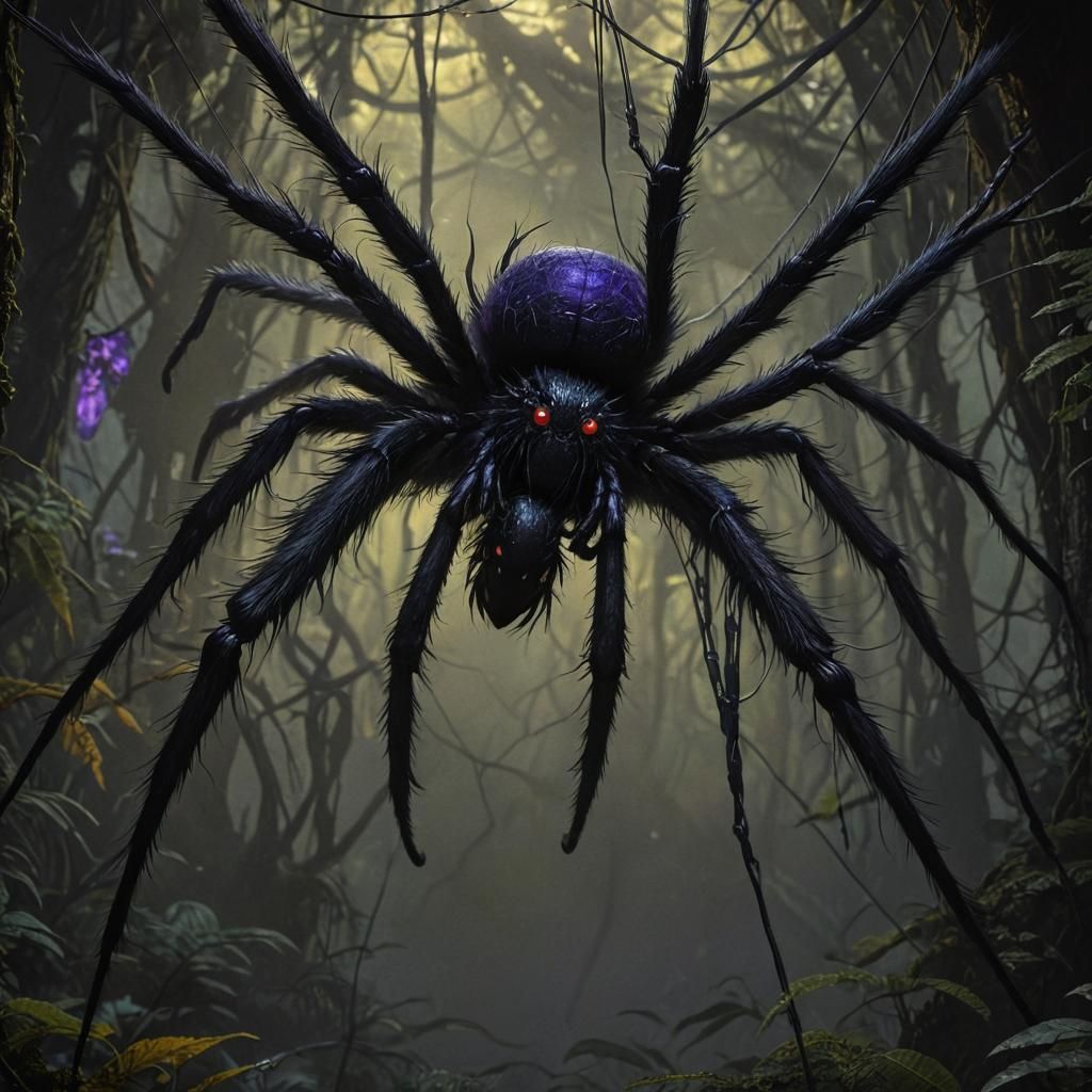 Ethereal Spider Goddess in Dark Fantasy Realm