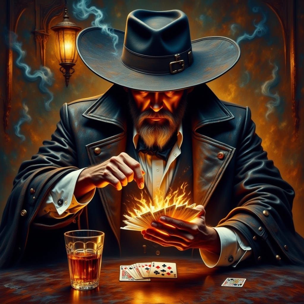 Gambler's Inferno in Impasto Style