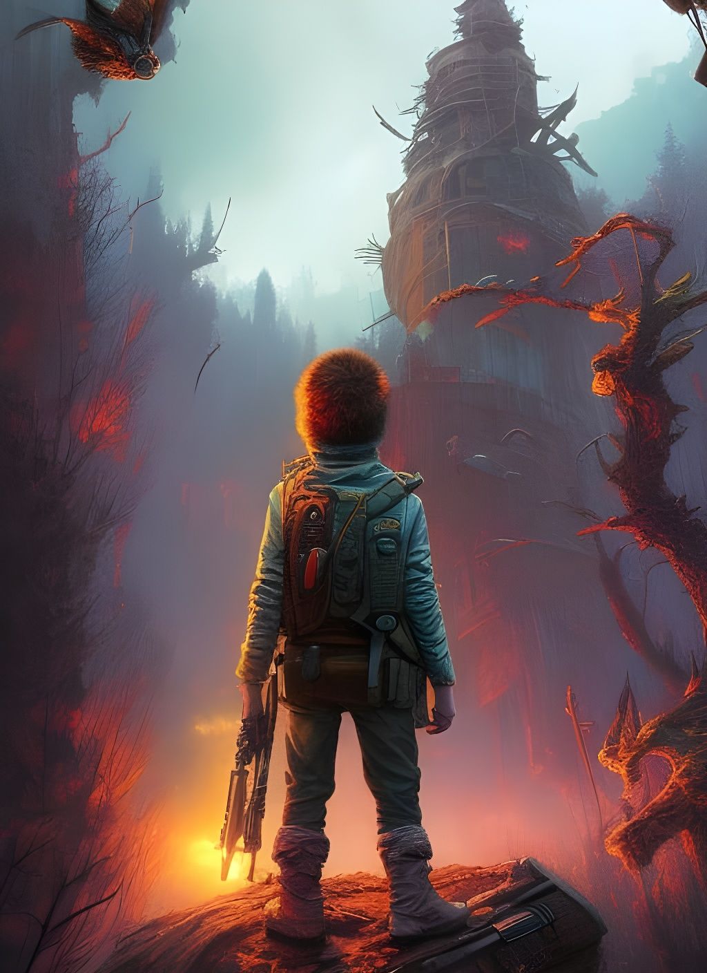 Anthropomorphic Caricature in Detailed Crayon Style